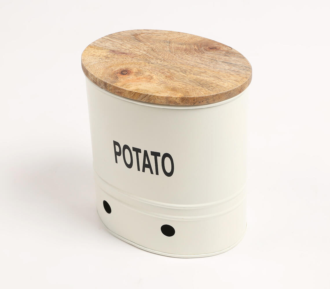 Potato-Typographic Ribbed Galvanized Iron Storage Box-1