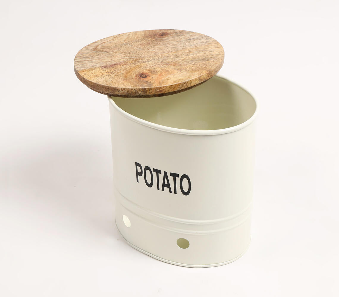 Potato-Typographic Ribbed Galvanized Iron Storage Box-2