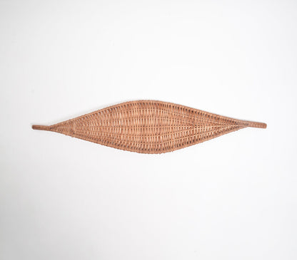 Woven Brown Boat-Shaped Wicker Platter-2