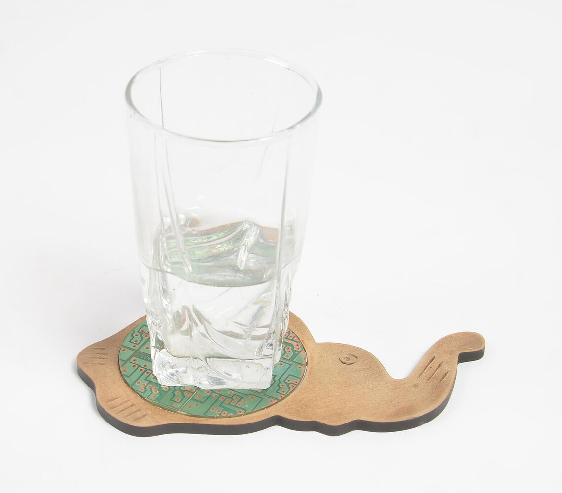 Recycled Circuit Board Mdf Elephant Coaster-0