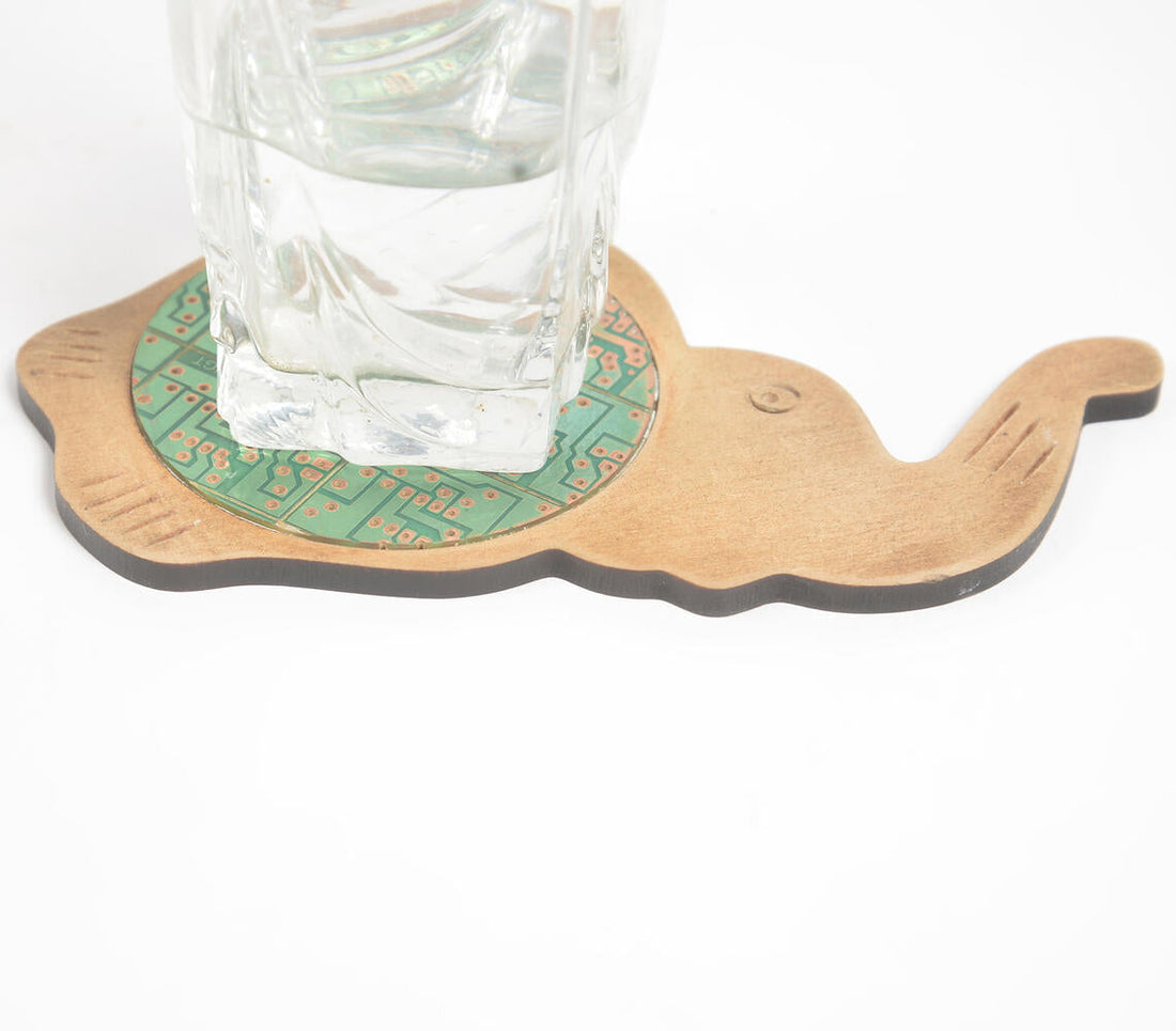 Recycled Circuit Board Mdf Elephant Coaster-1