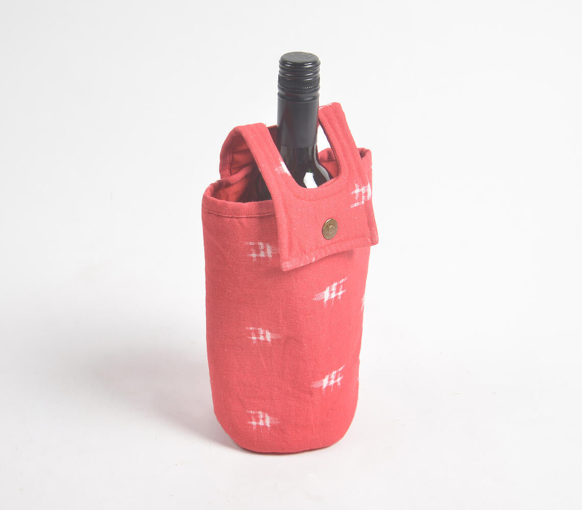 Red fabric wine Bottle bag-1