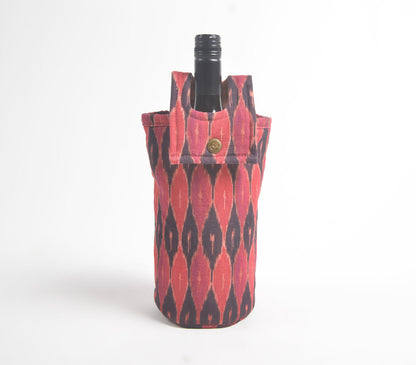 Ikat fabric wine Bottle bag-0