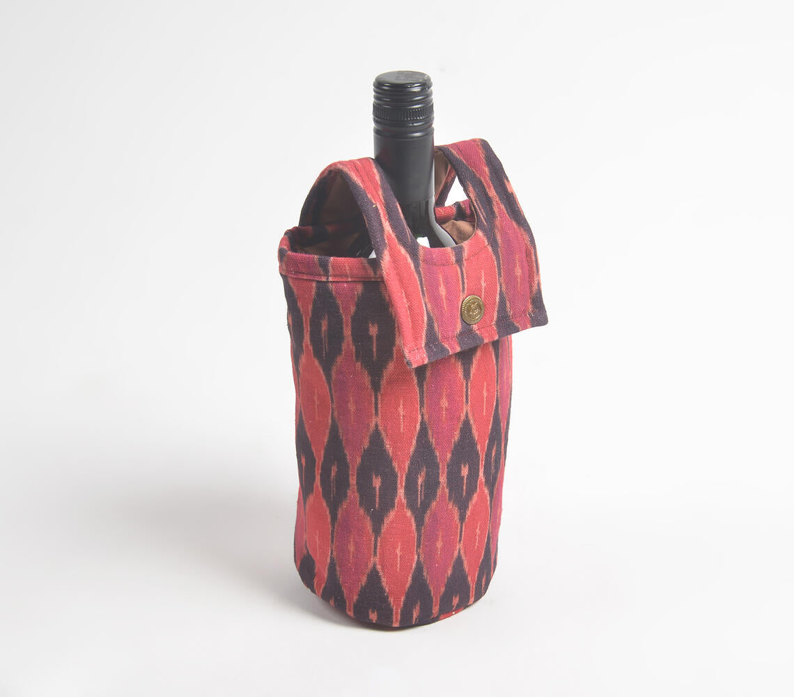 Ikat fabric wine Bottle bag-1