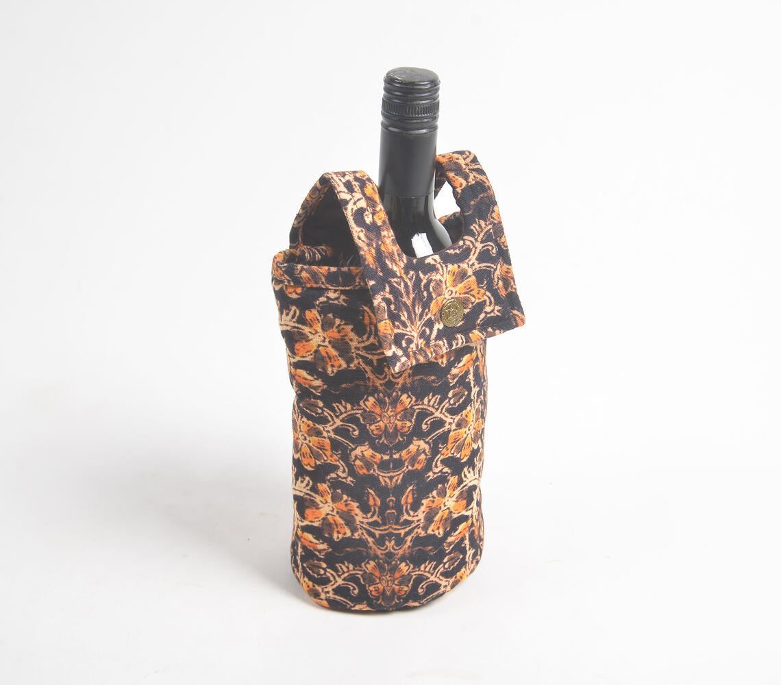 Floral Jungle fabric wine Bottle bag-1