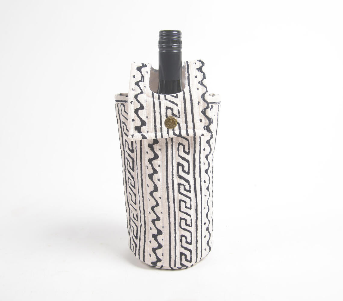 Tribal Printed fabric wine Bottle bag-0