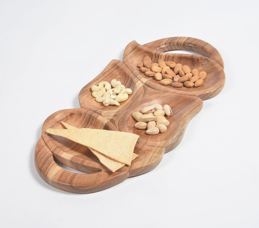 Hand Carved Wooden Fruits Shape Platter-0