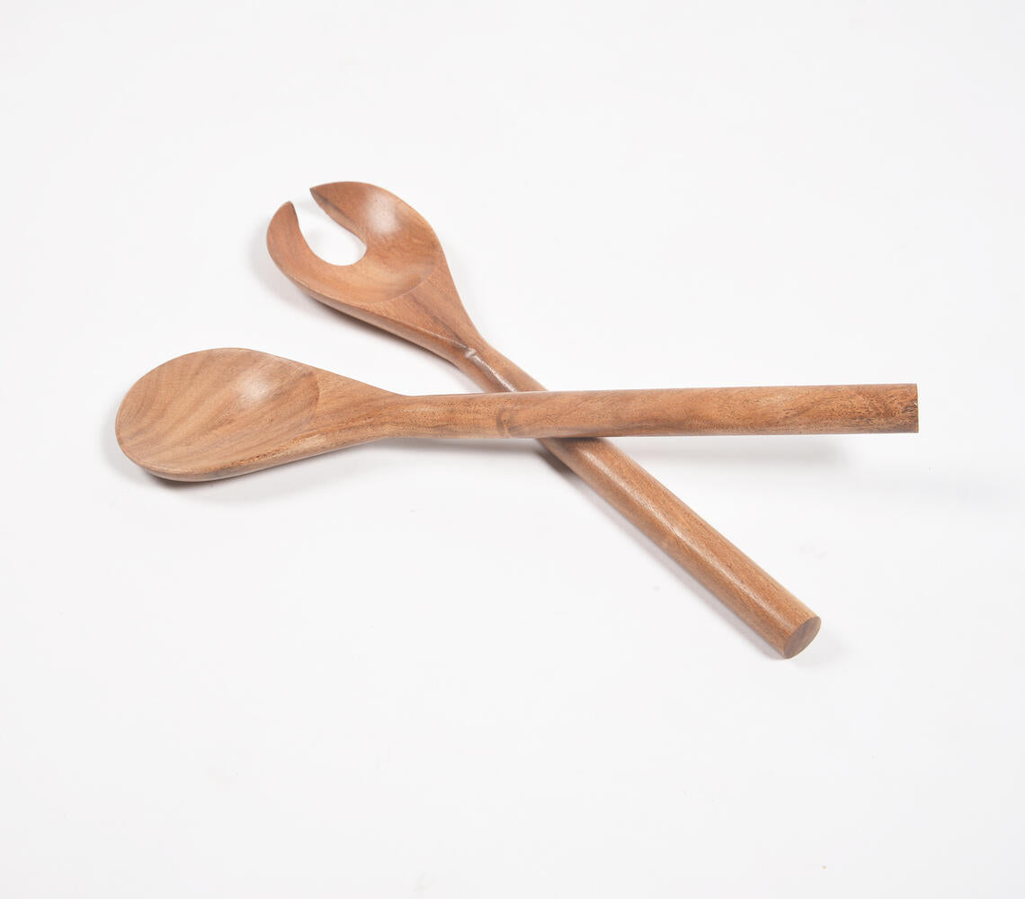 Minimal Mango Wood Salad Servers (set of 2)-0