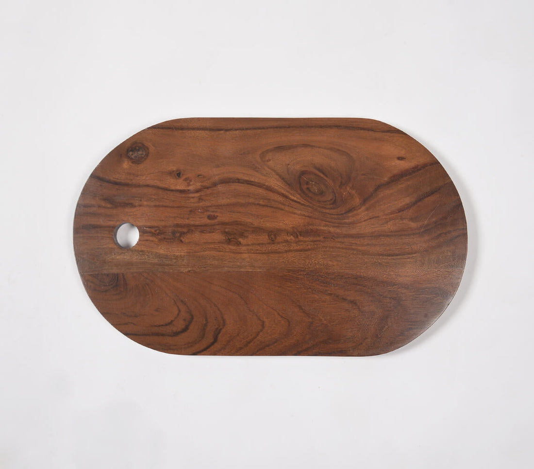 Handmade Oblong Acacia Wood Serving Board-1