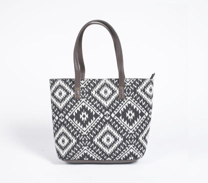 Jacquard Weave Monotone Tote, Sling &amp; Wallet Set-1