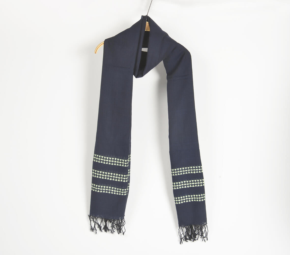 Monochromatic Handwoven Cotton Scarf-0