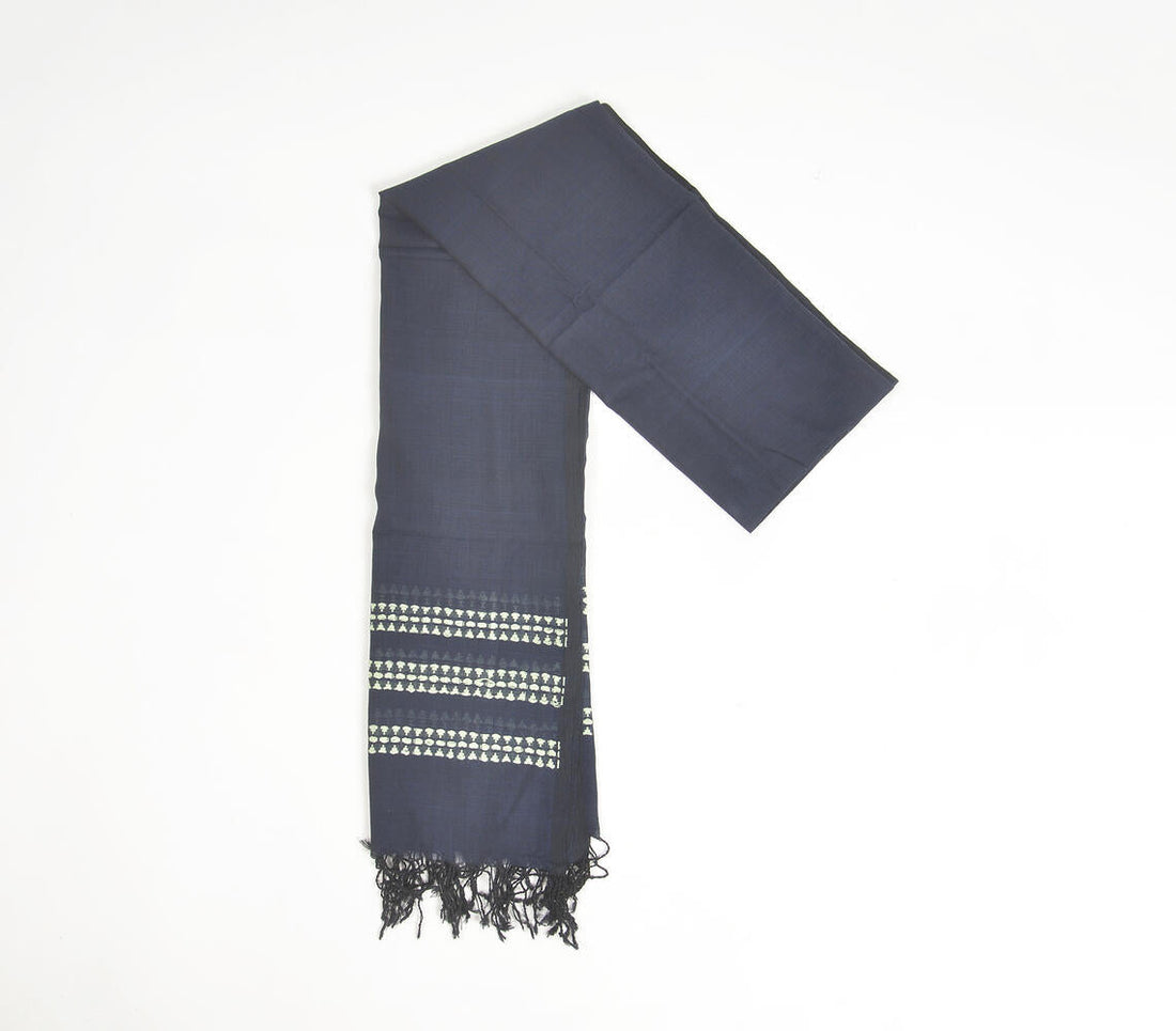 Monochromatic Handwoven Cotton Scarf-1