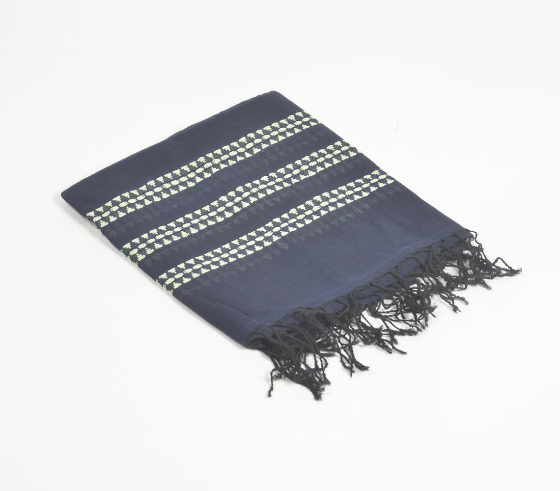 Monochromatic Handwoven Cotton Scarf-2