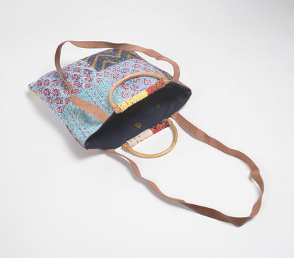 Abstract Patchwork &amp; Kantha Tote Bag Eco-3