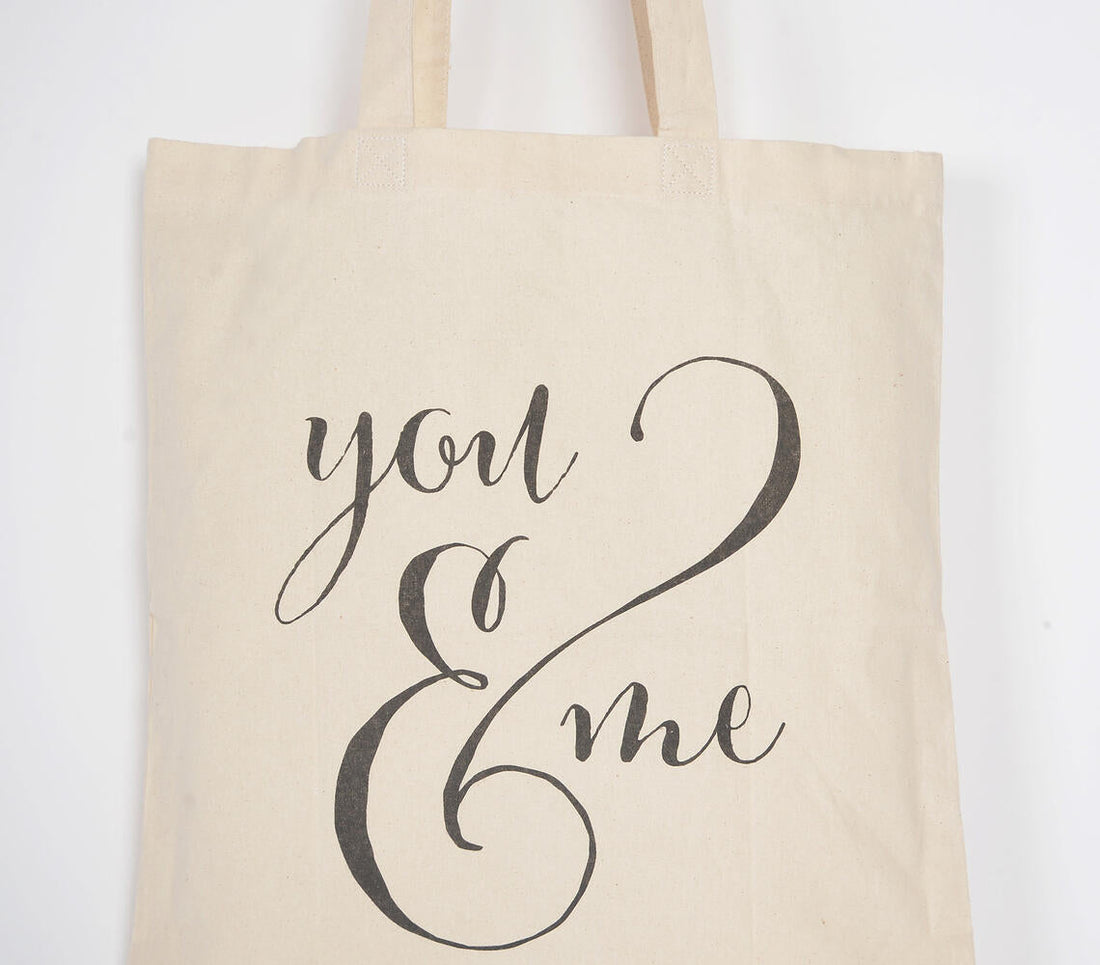 You &amp; Me Cotton Canvas Tote Bag-1