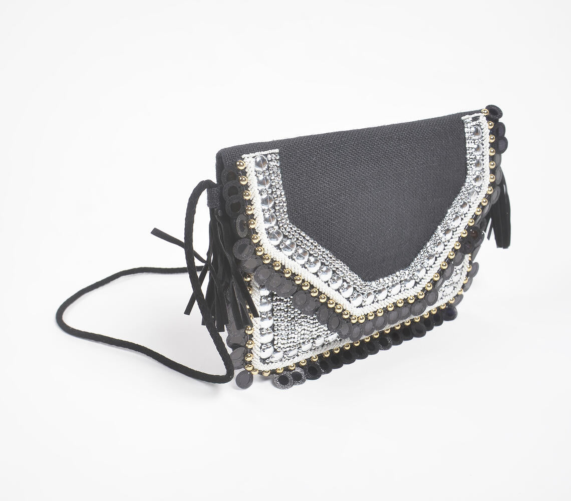 Statement Embellished Banjara Envelope Sling Bag-0