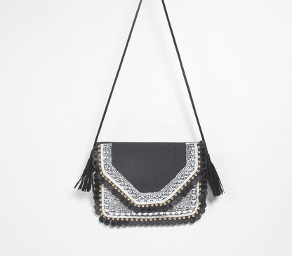 Statement Embellished Banjara Envelope Sling Bag-3