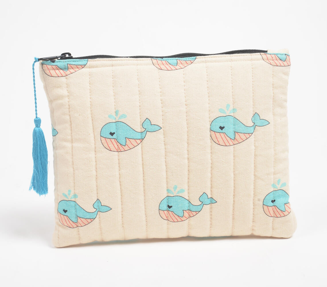 Stripe-Quilted Baby Whales Pouch-1