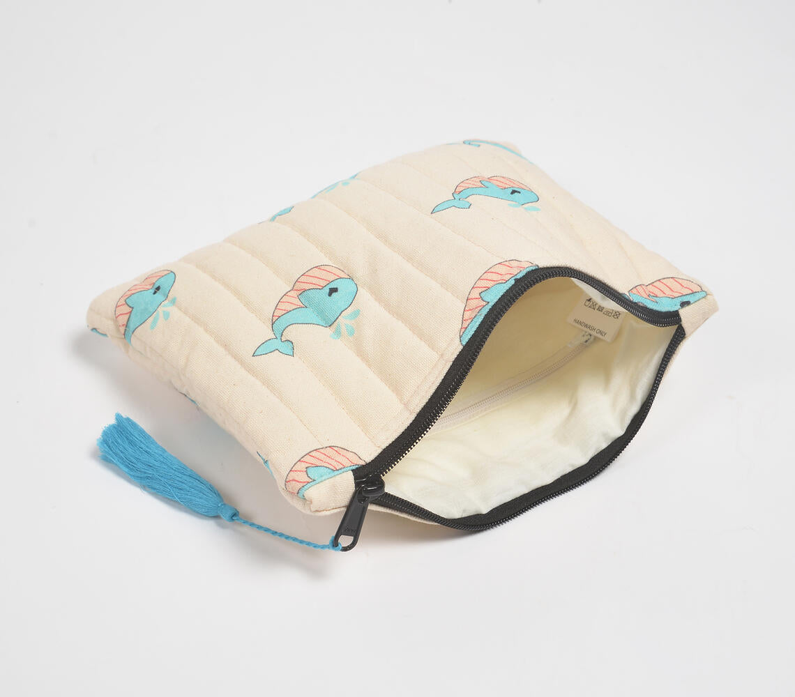 Stripe-Quilted Baby Whales Pouch-2