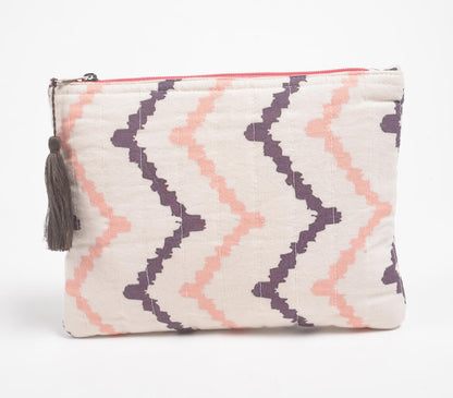 Stripe-Quilted Pastel Chevron Pouch-1