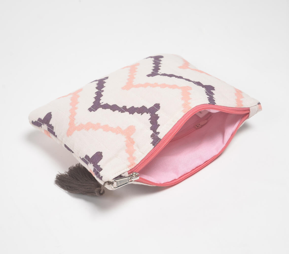 Stripe-Quilted Pastel Chevron Pouch-2