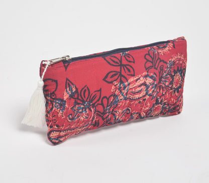 Stripe-Quilted Paisley Printed Pouch-0