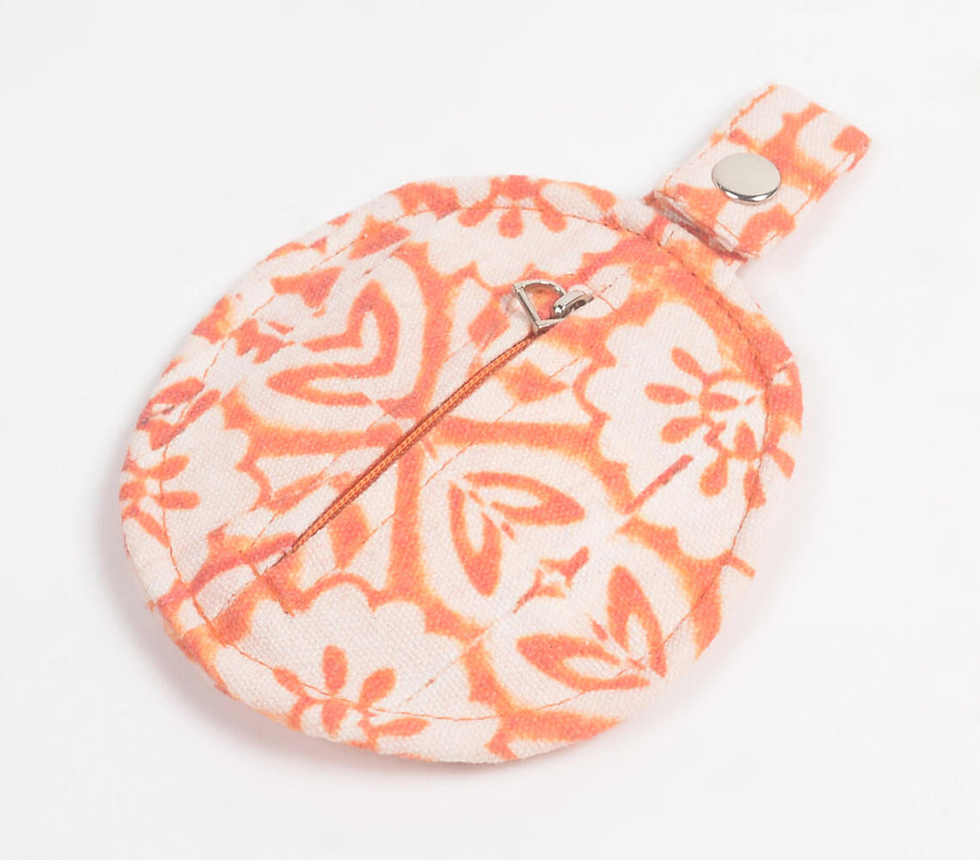 Printed Orange Mini Pouch-1