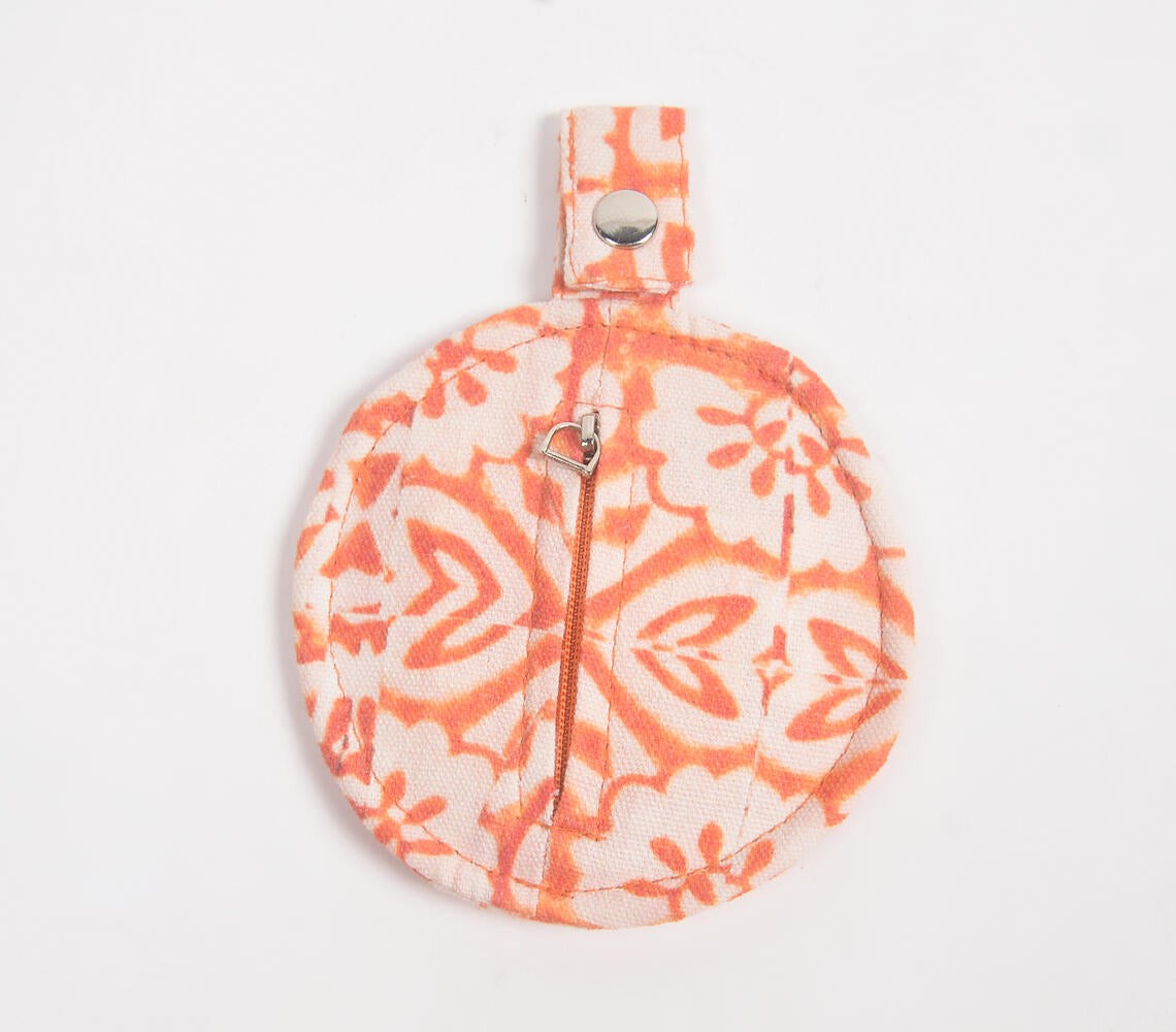 Printed Orange Mini Pouch-2