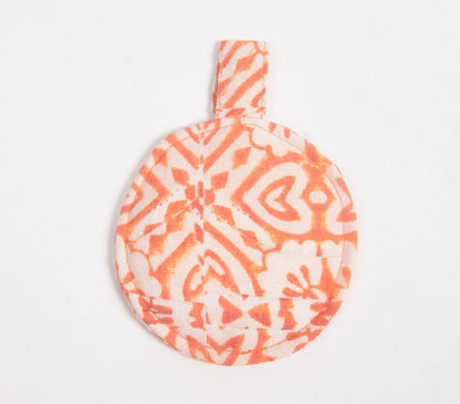 Printed Orange Mini Pouch-3