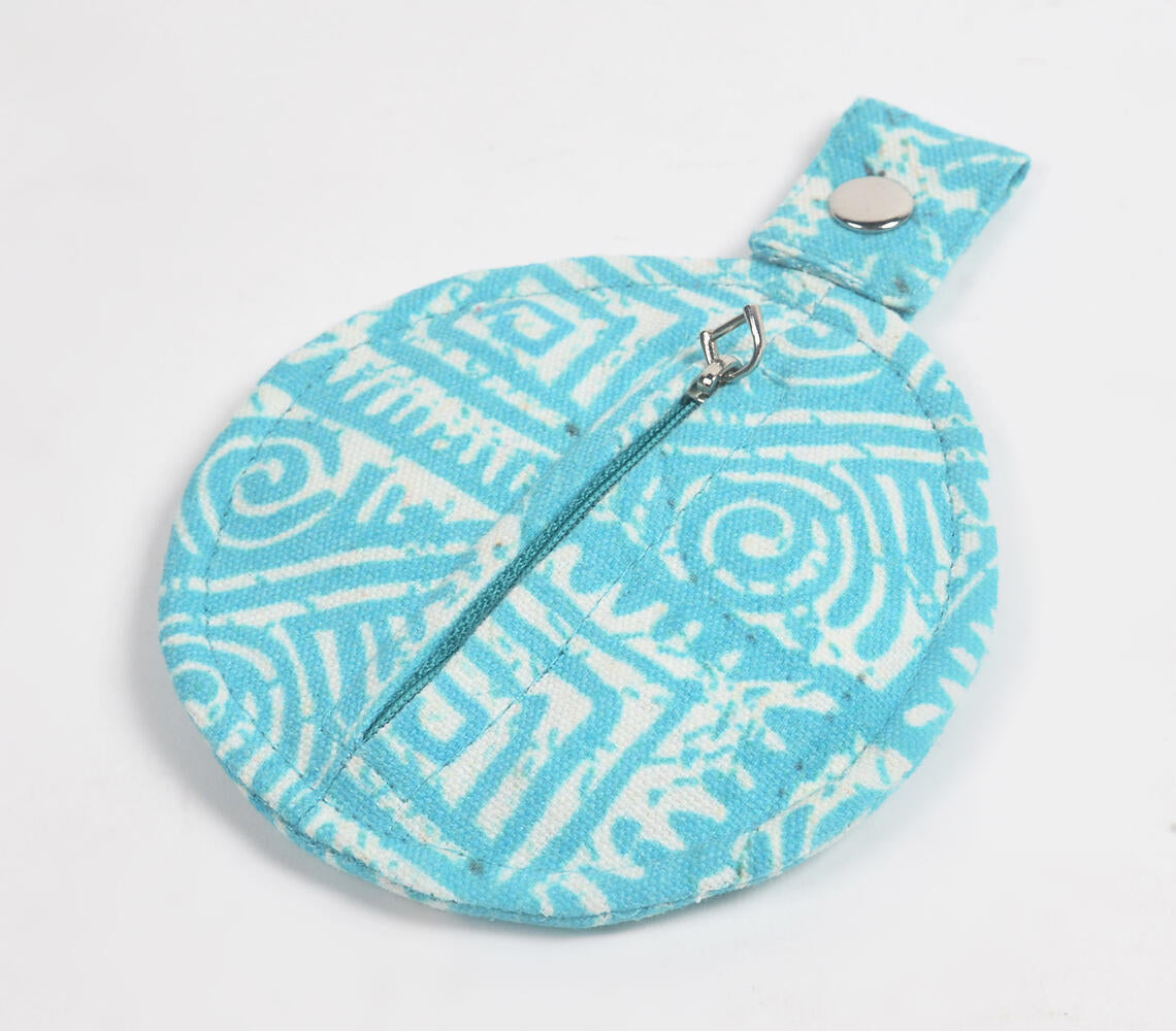 Printed Sky Blue Mini Pouch-1