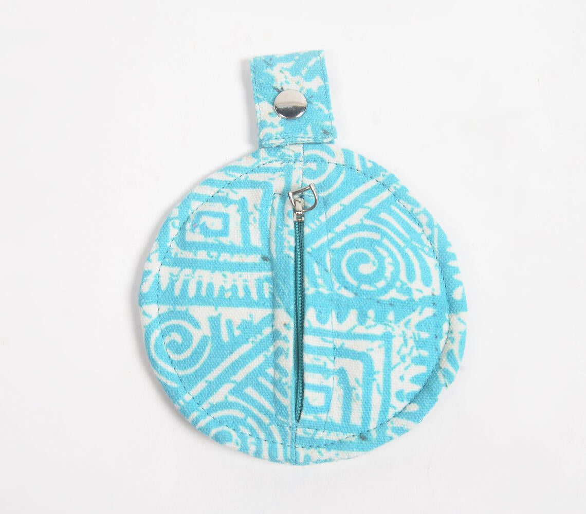 Printed Sky Blue Mini Pouch-2