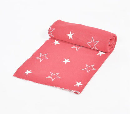 Knitted Cotton Starry Baby Blanket-0