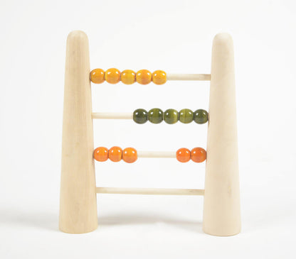 Turned &amp; Lacquered Acacia Wood Abacus for Kids-0