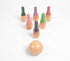 Turned Mango Wood Mini Bowling Pins Set for Kids-0