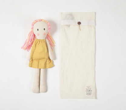 Handmade Pink-Haired Plush Rag Doll-3