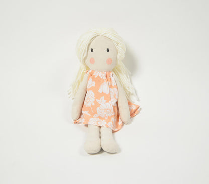 Handmade Blonde-Haired Plush Rag Doll-2