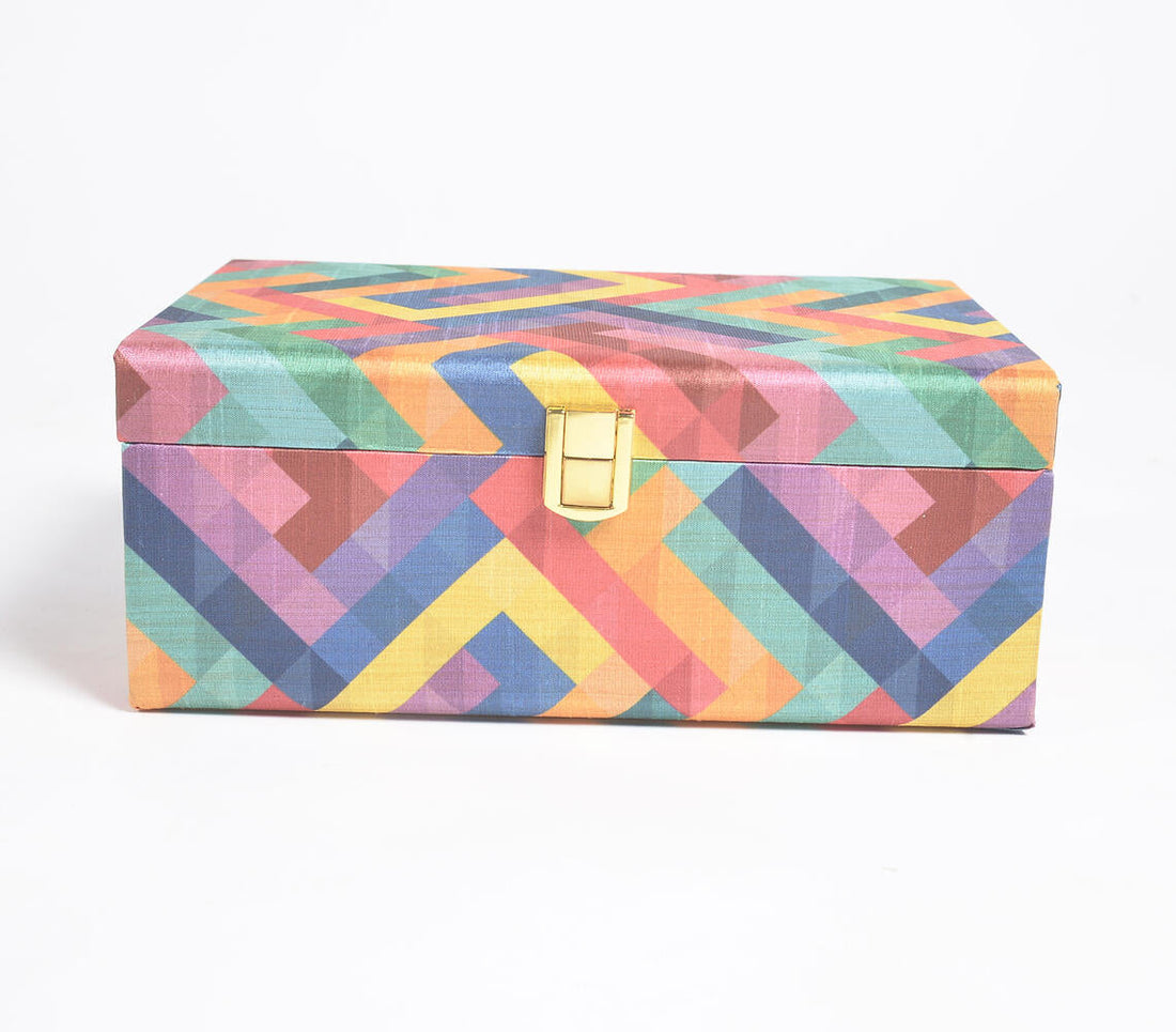 Chevron Shift Tusser Silk Jewelry Box-1