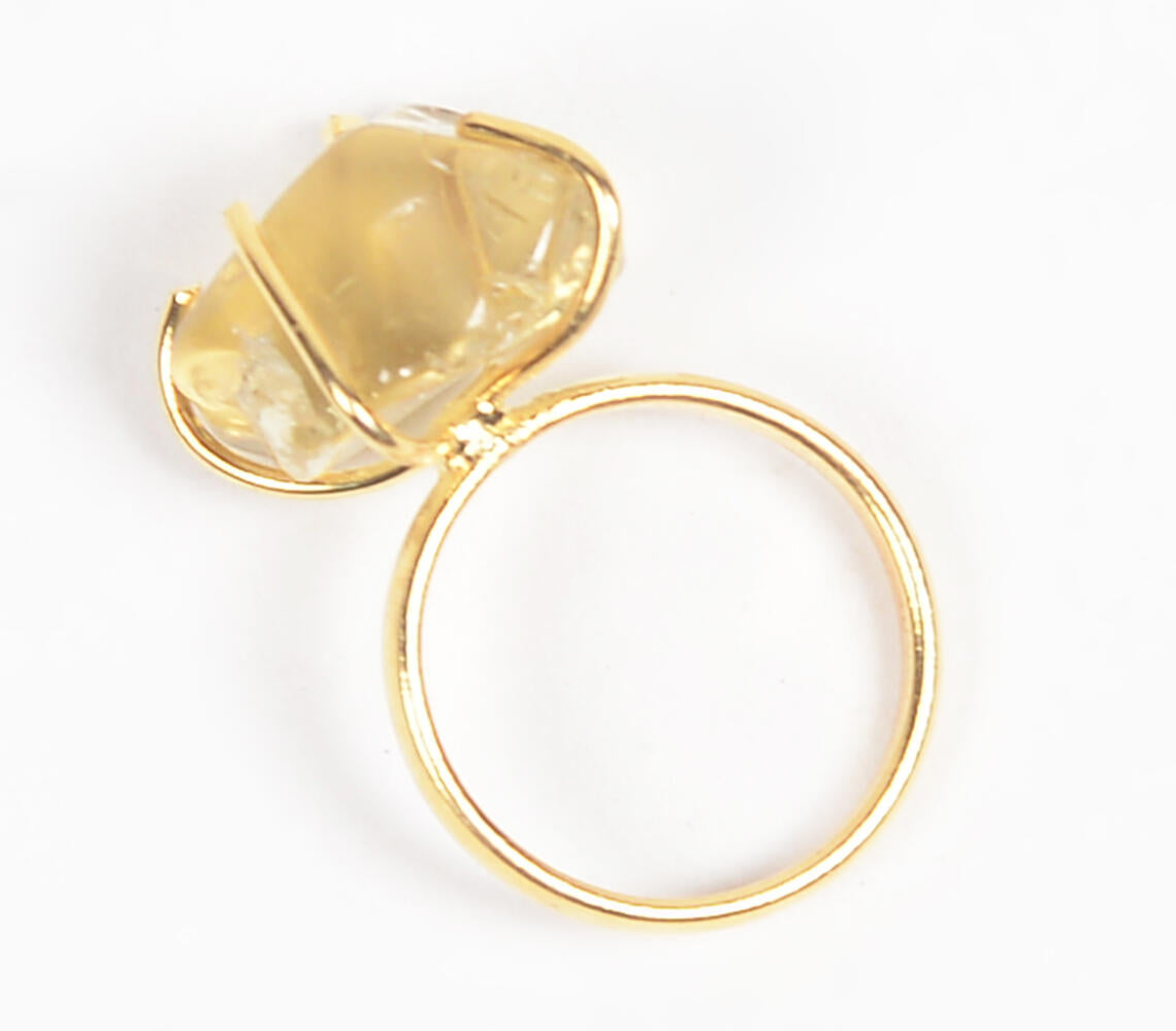 Beer Quartz Gemstone Ring-2