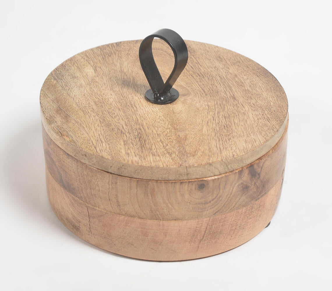 Earthy Round Wooden Jewelry Box-0