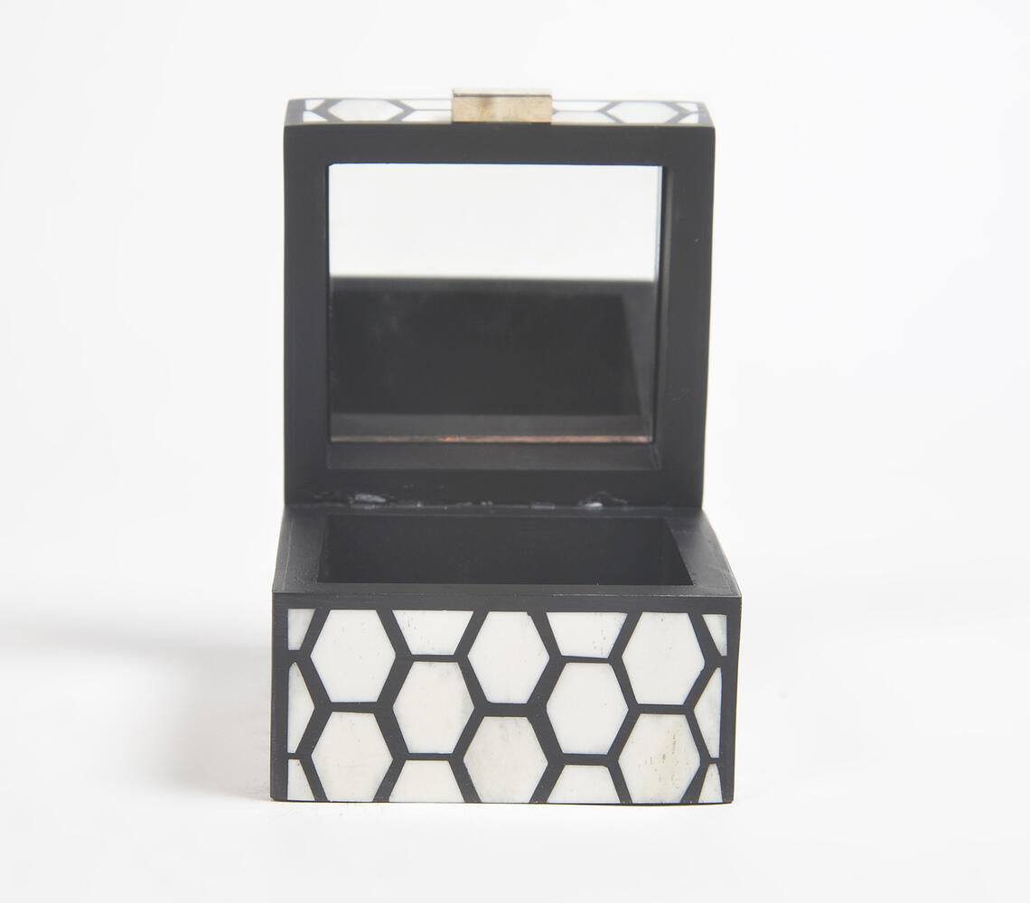 Honeycomb Bone &amp; MDF Jewelry Box-1