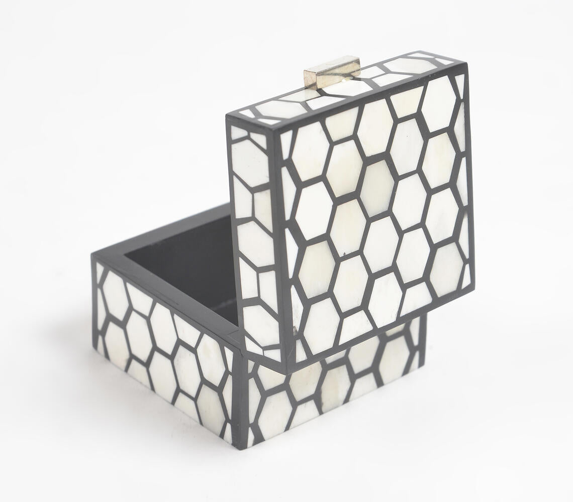 Honeycomb Bone &amp; MDF Jewelry Box-2