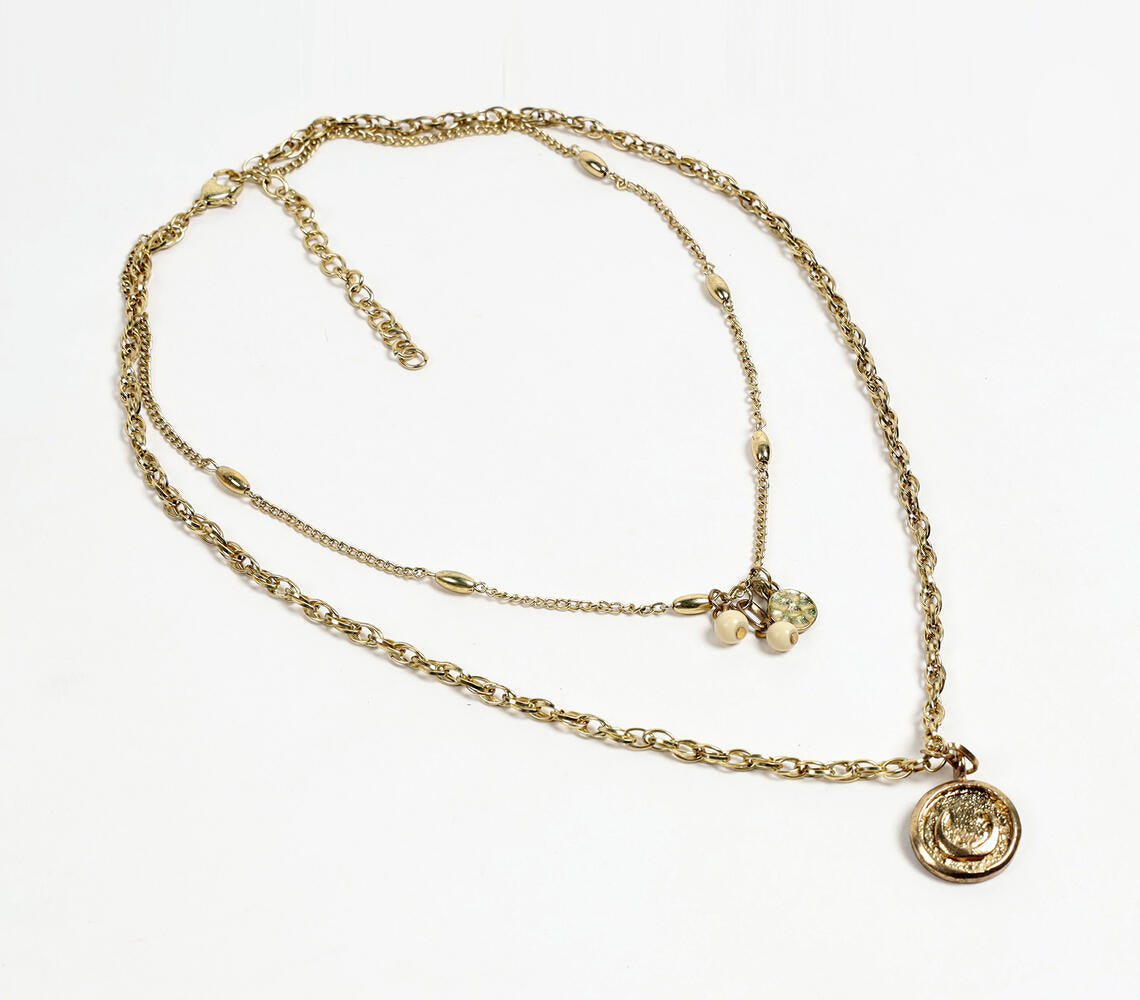 Gold-Toned Iron Layered Necklace-0