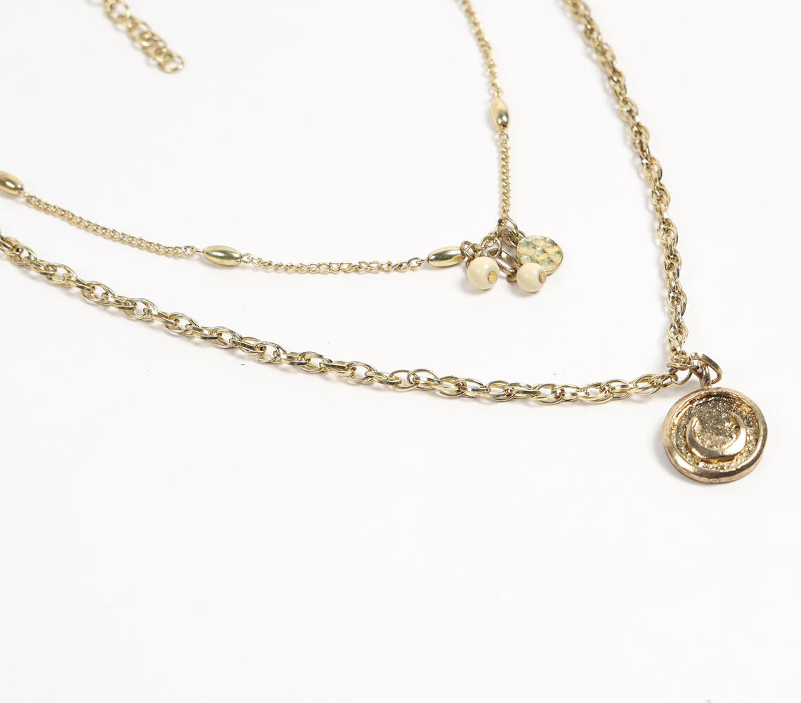 Gold-Toned Iron Layered Necklace-1