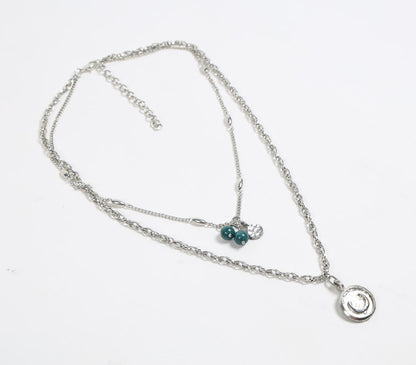 Metallic Chain Charm Layered necklace-0