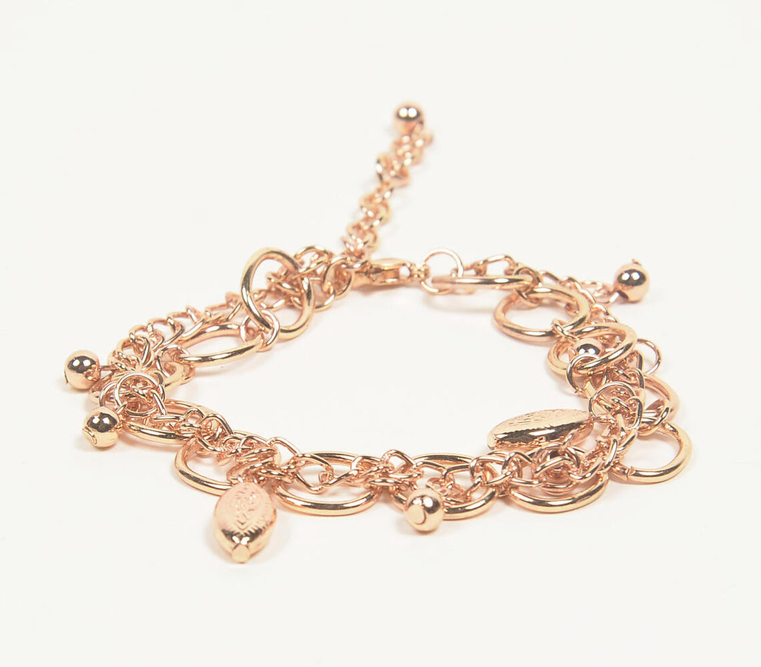 Rose-Gold Iron Charm bracelet-0