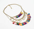 Boho-chic Colorpop Tasseled Brass Necklace-0