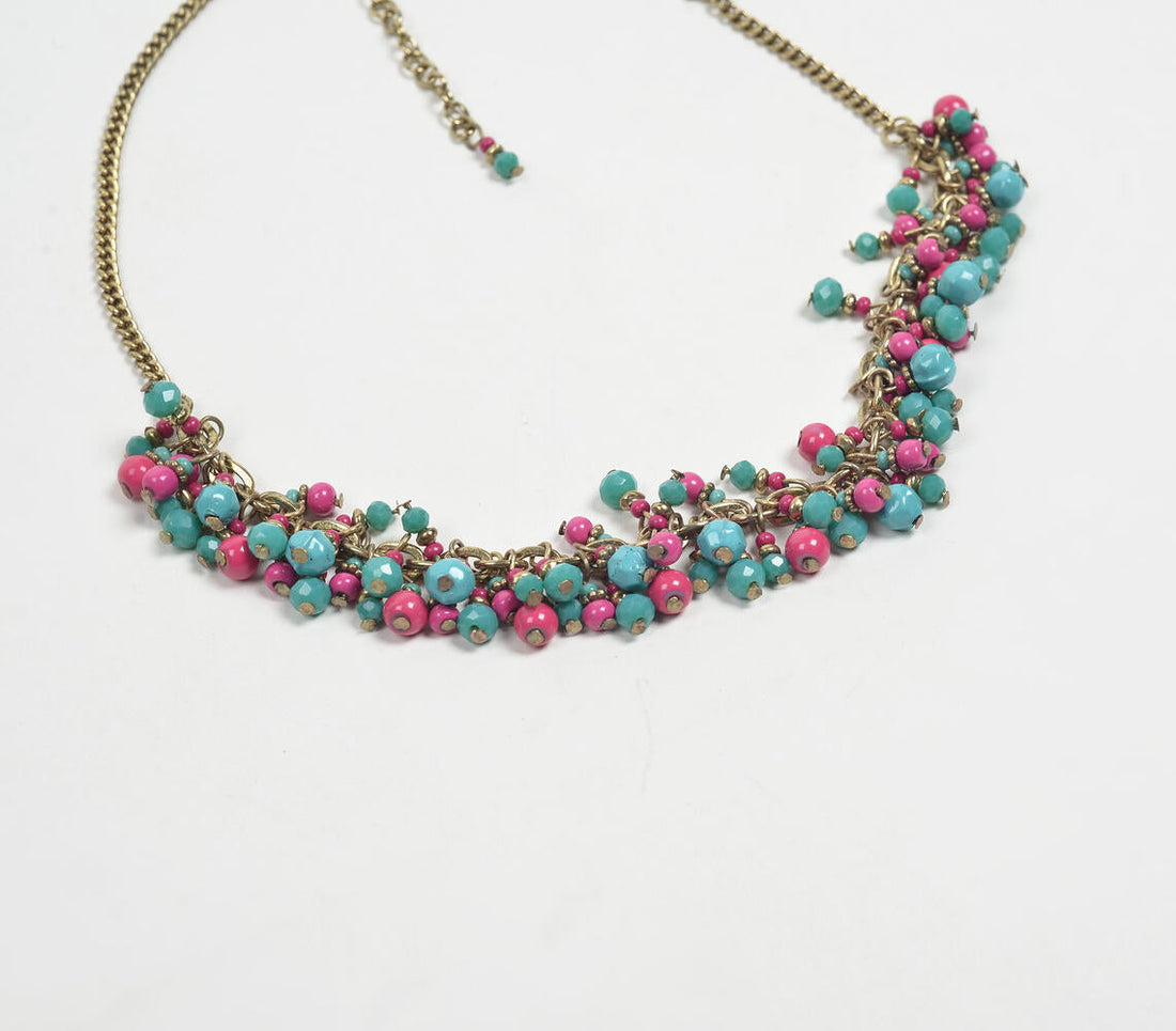 Boho-chic Clay Beaded Necklace with Extension Chain-1