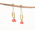 Gold-Toned Iron & Coral Glass Beads Drop Earrings-0