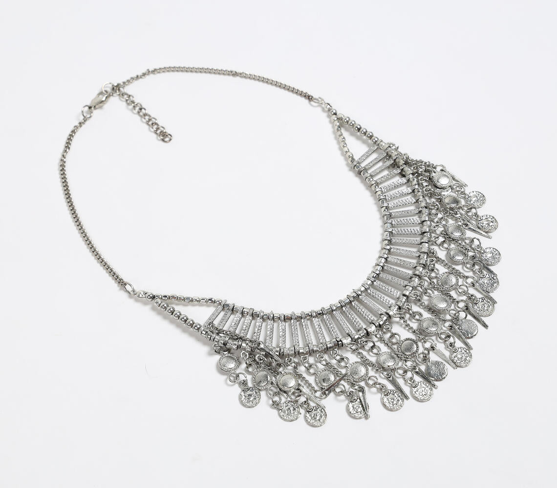 Metallic Cluster Charm &amp; Spike necklace-0