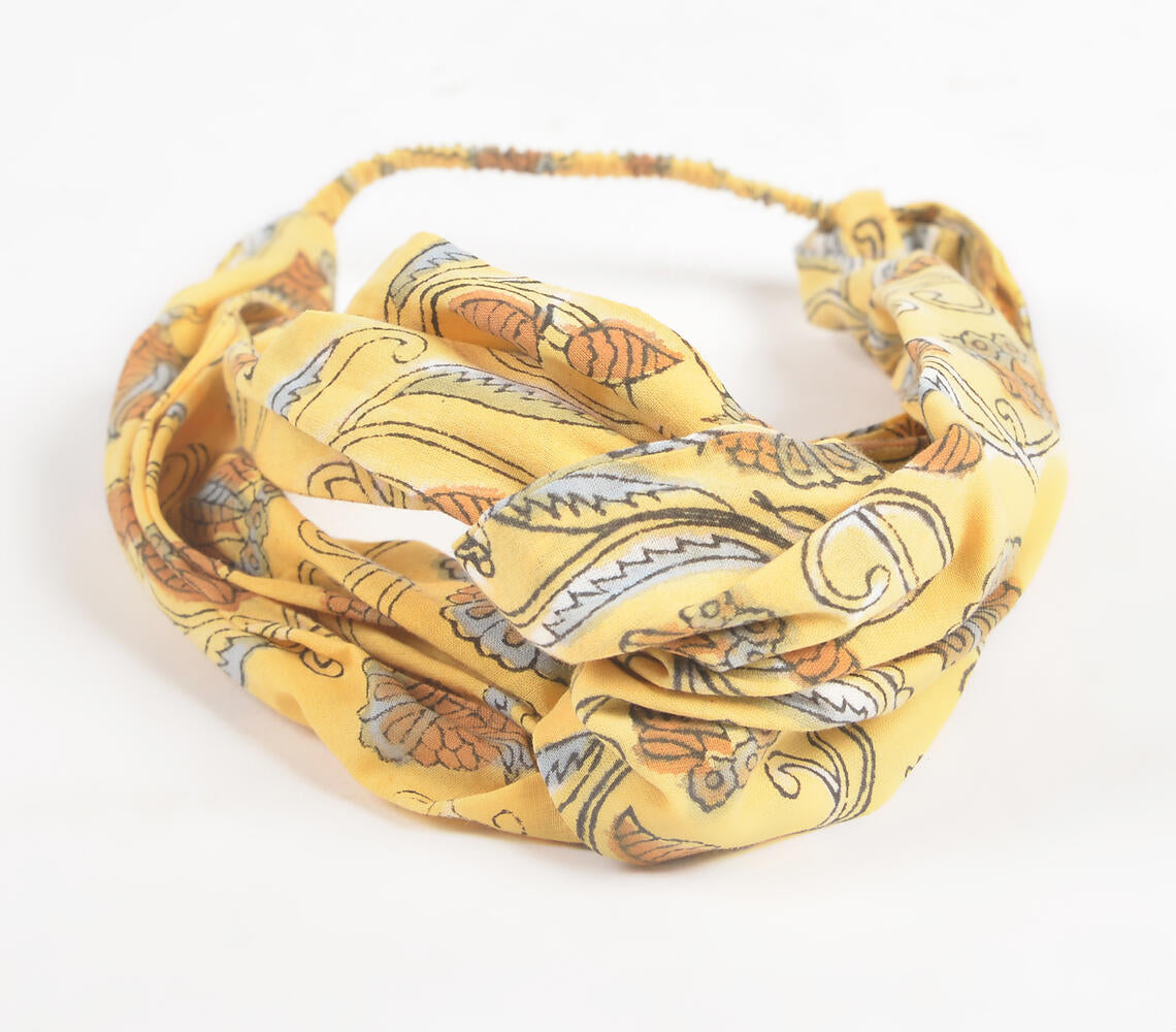 Summer Paisley Block printed Knot Hairband-0